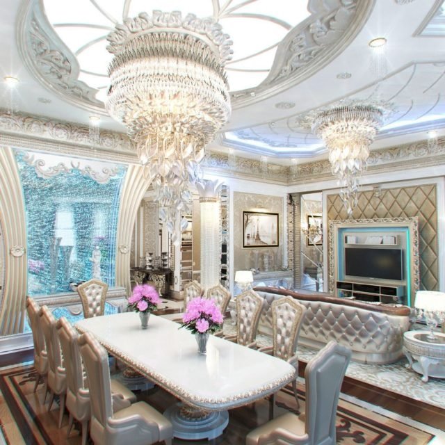 Дизайн Гостиной в классическом стиле в Алматы