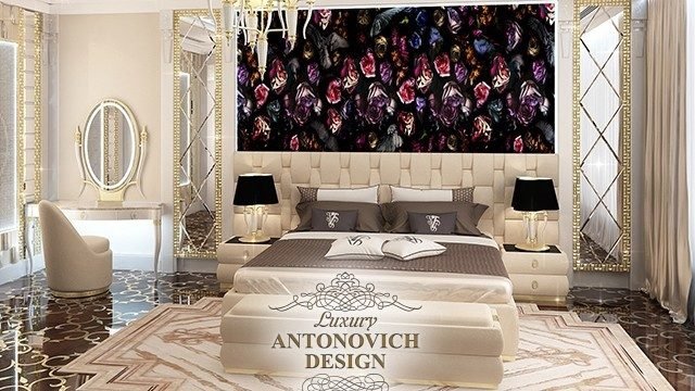 Дизайн спальни с ярким декором