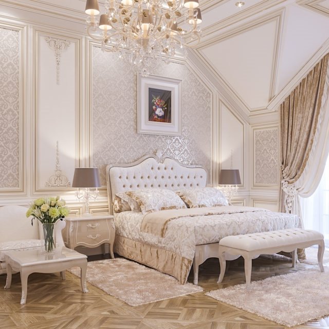 Дизайн элегантной спальни в коттедже (Золоче, Украина)