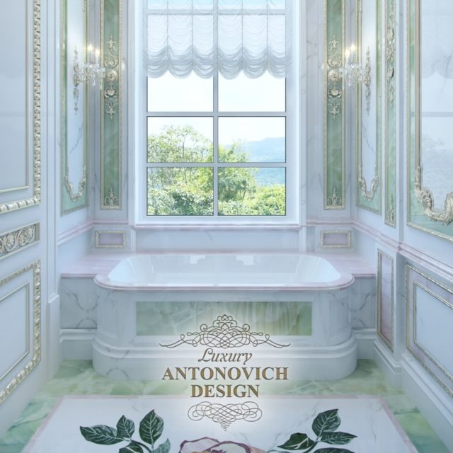 Натуральный мрамор в интерьере ванной