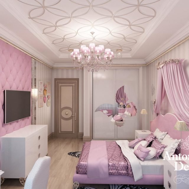Очаровательная розовая детская комната