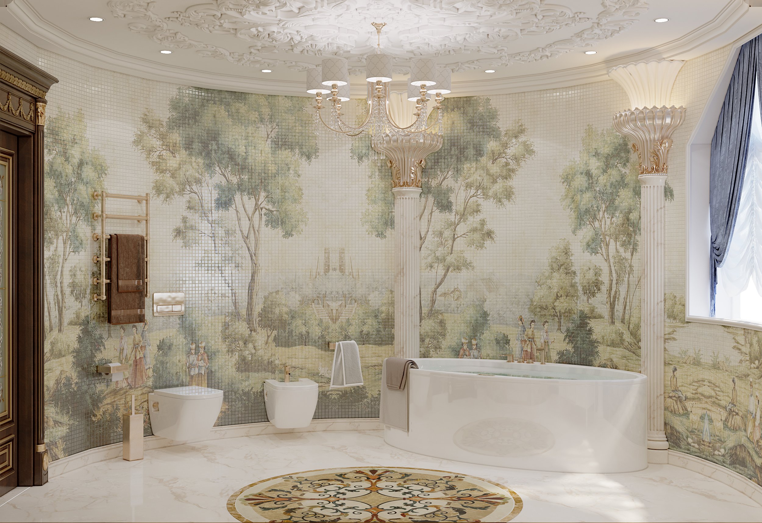 Роскошная Ванная хозяев в классическом стиле, Luxury Antonovich Design