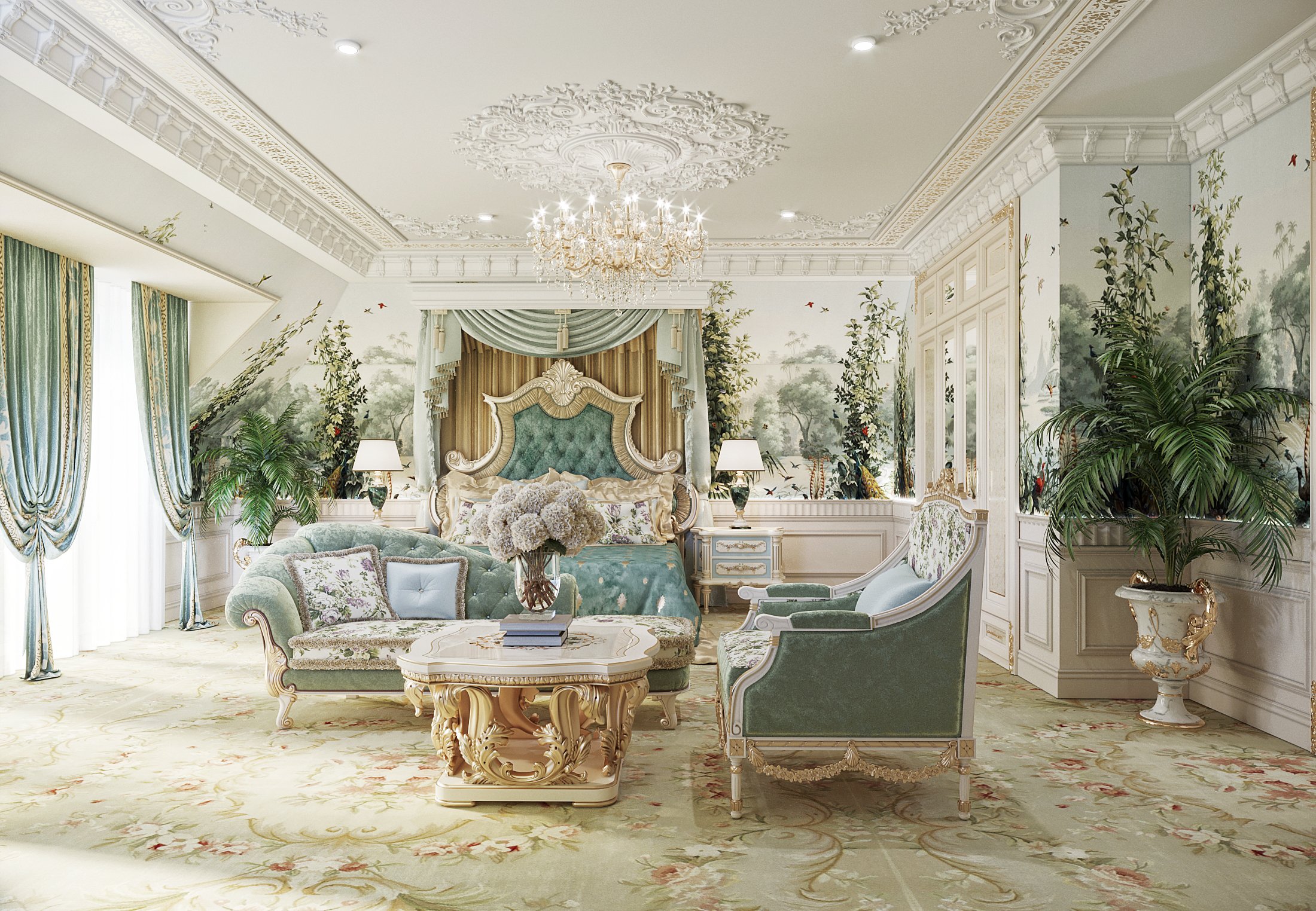 Стильная Спальня в классическом стиле, Luxury Antonovich Design