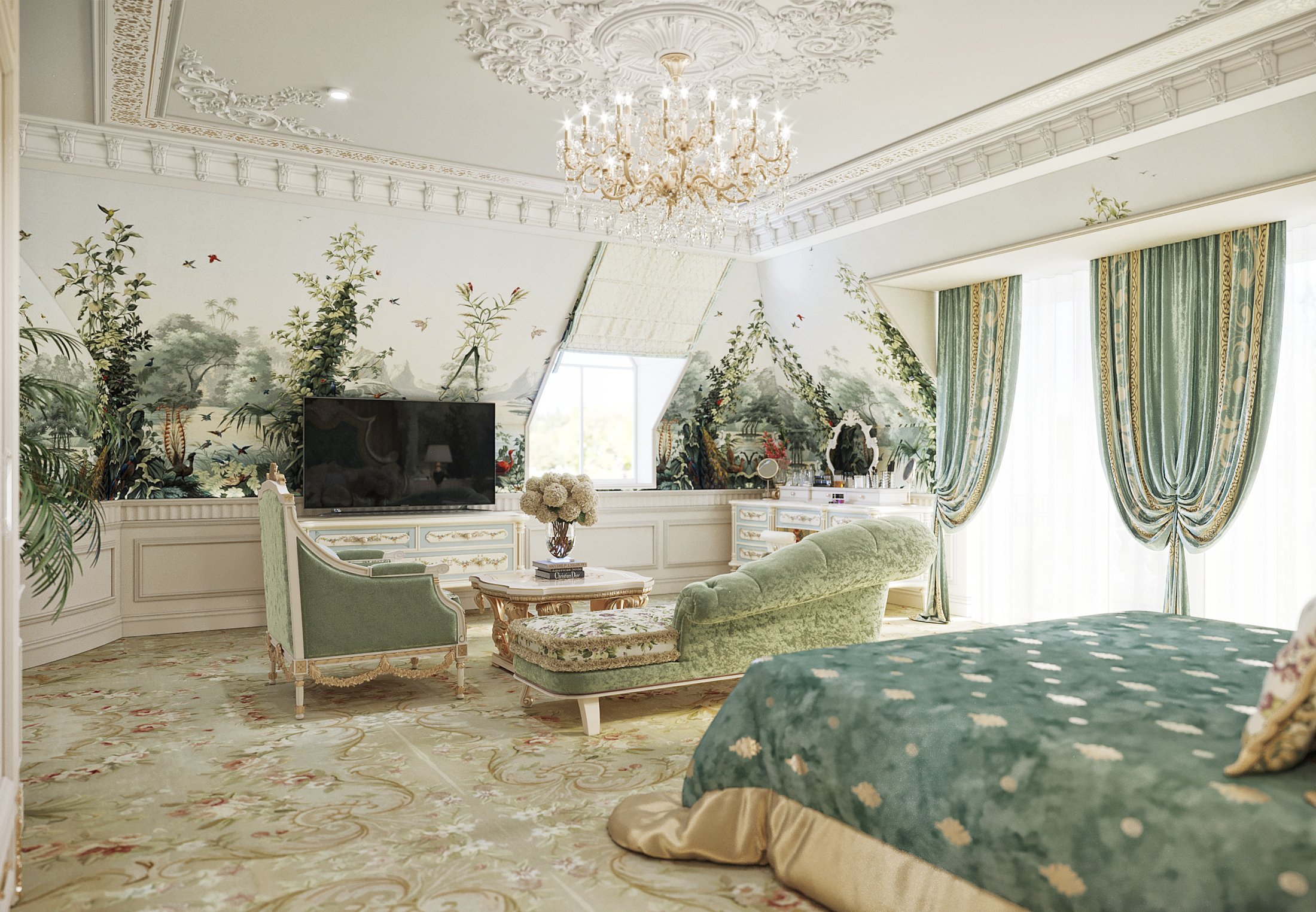 Роскошная спальня хозяев, Luxury Antonovich Design