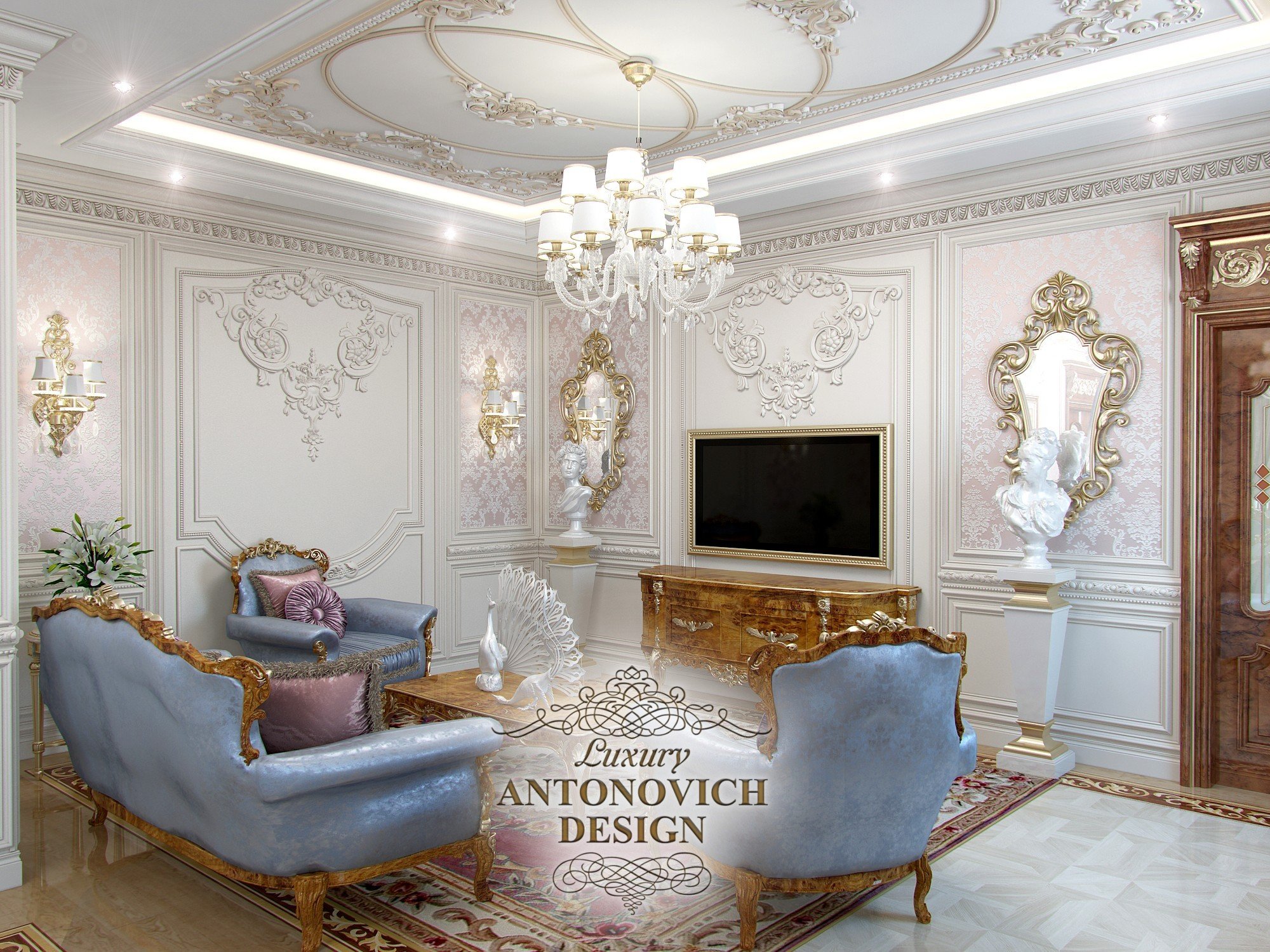 дизайн интерьера гостинной в частном доме Алматы