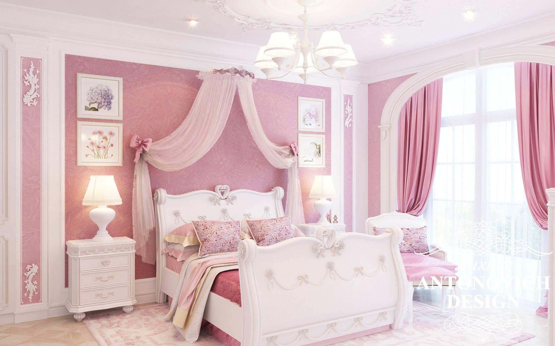 Розовая спальня для маленькой принцессы