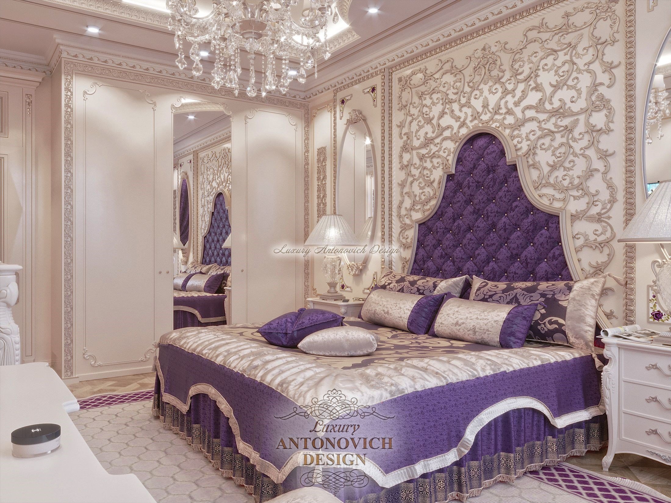 Стильный интерьер спальни сына в классическом стиле, апартаменты в ЖК Dostyk Residence, Алматы