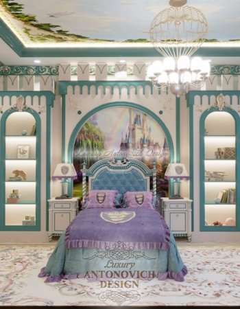 Респектабельная спальня сына в классическом стиле, апартаменты в ЖК Dostyk Residence, Алматы