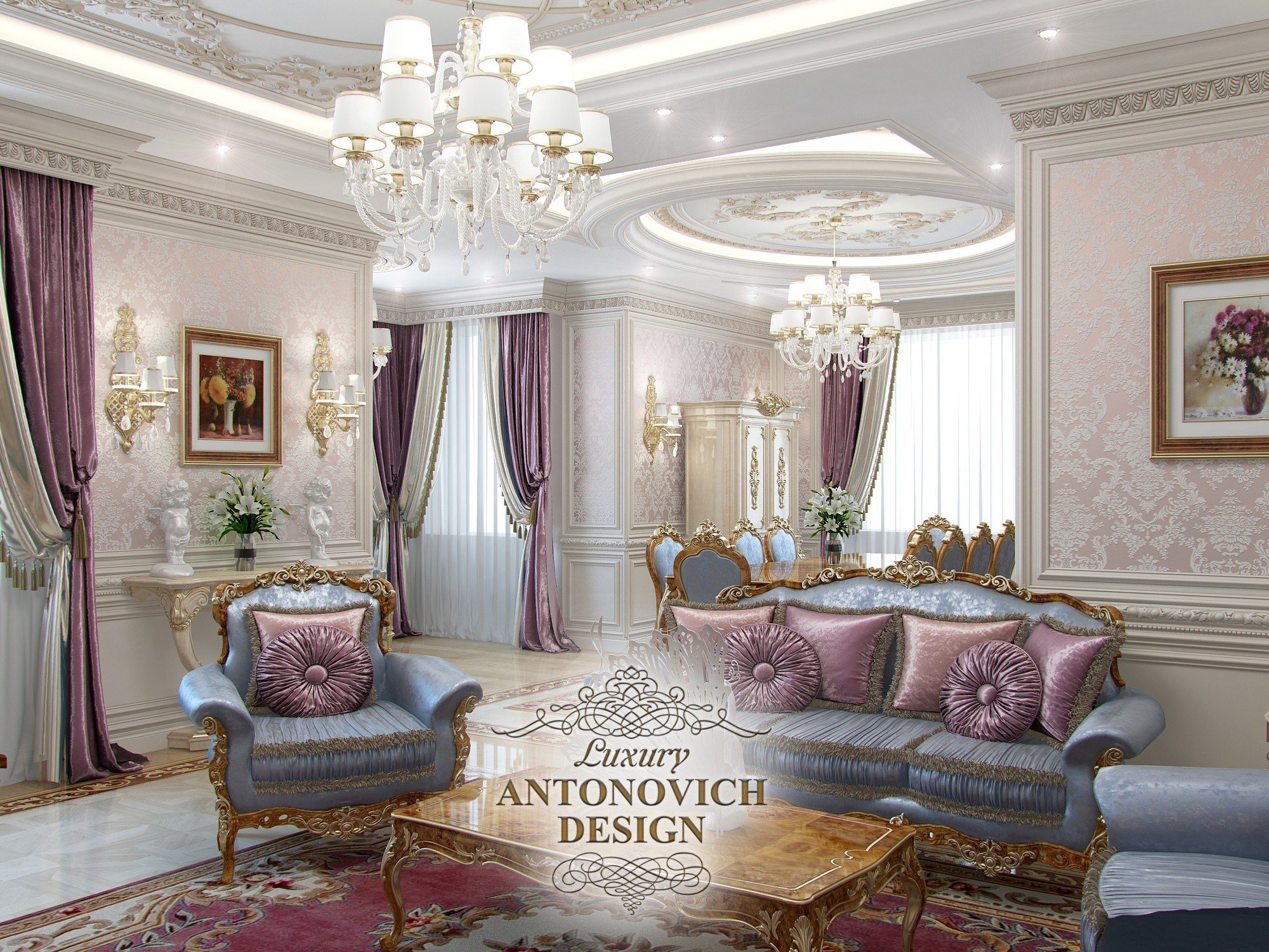 дизайн интерьера гостиной комнаты Алматы