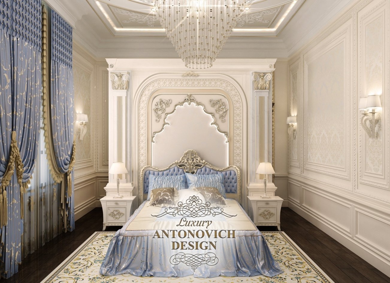 Элитный дизайн спальни неоклассика