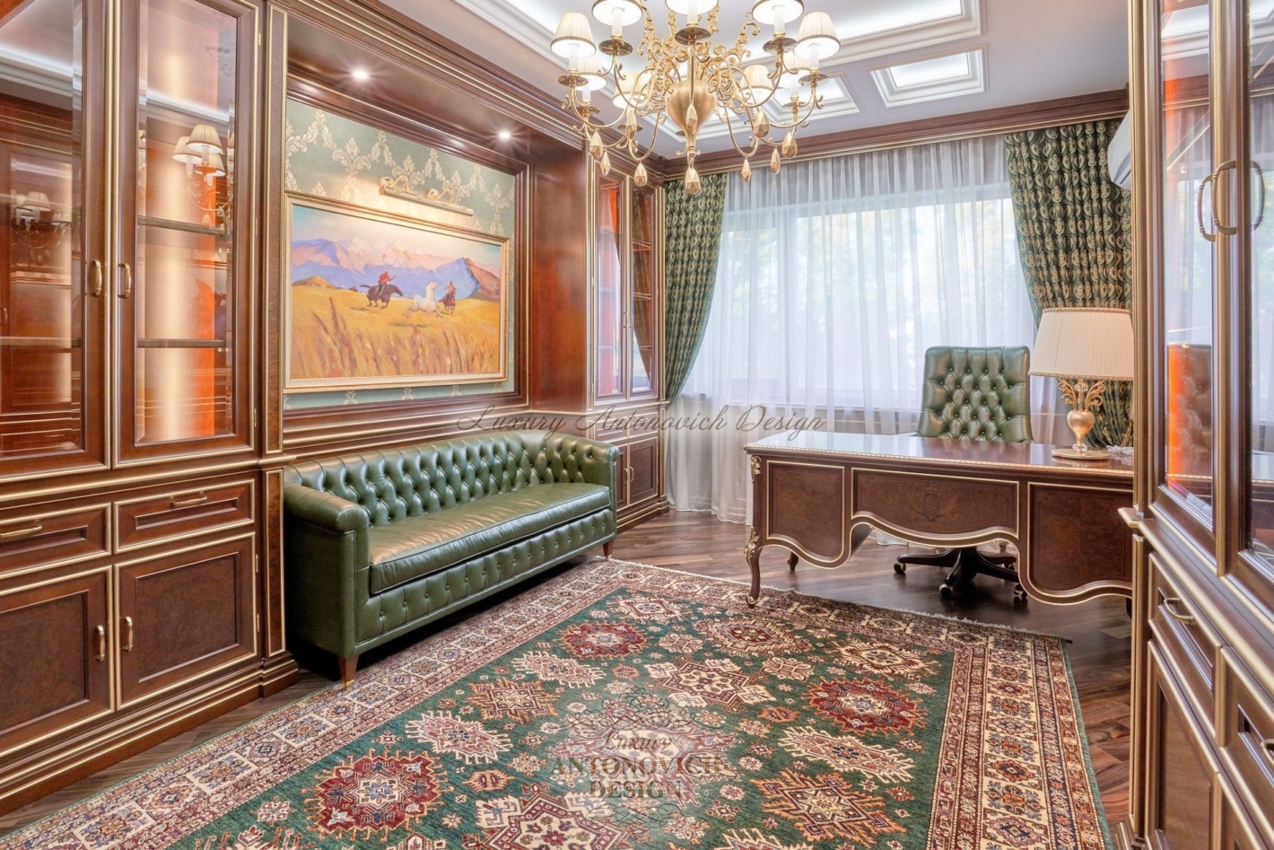 Кабинет  в стиле неоклассика, Роскошный квартира в Нур-Султане
