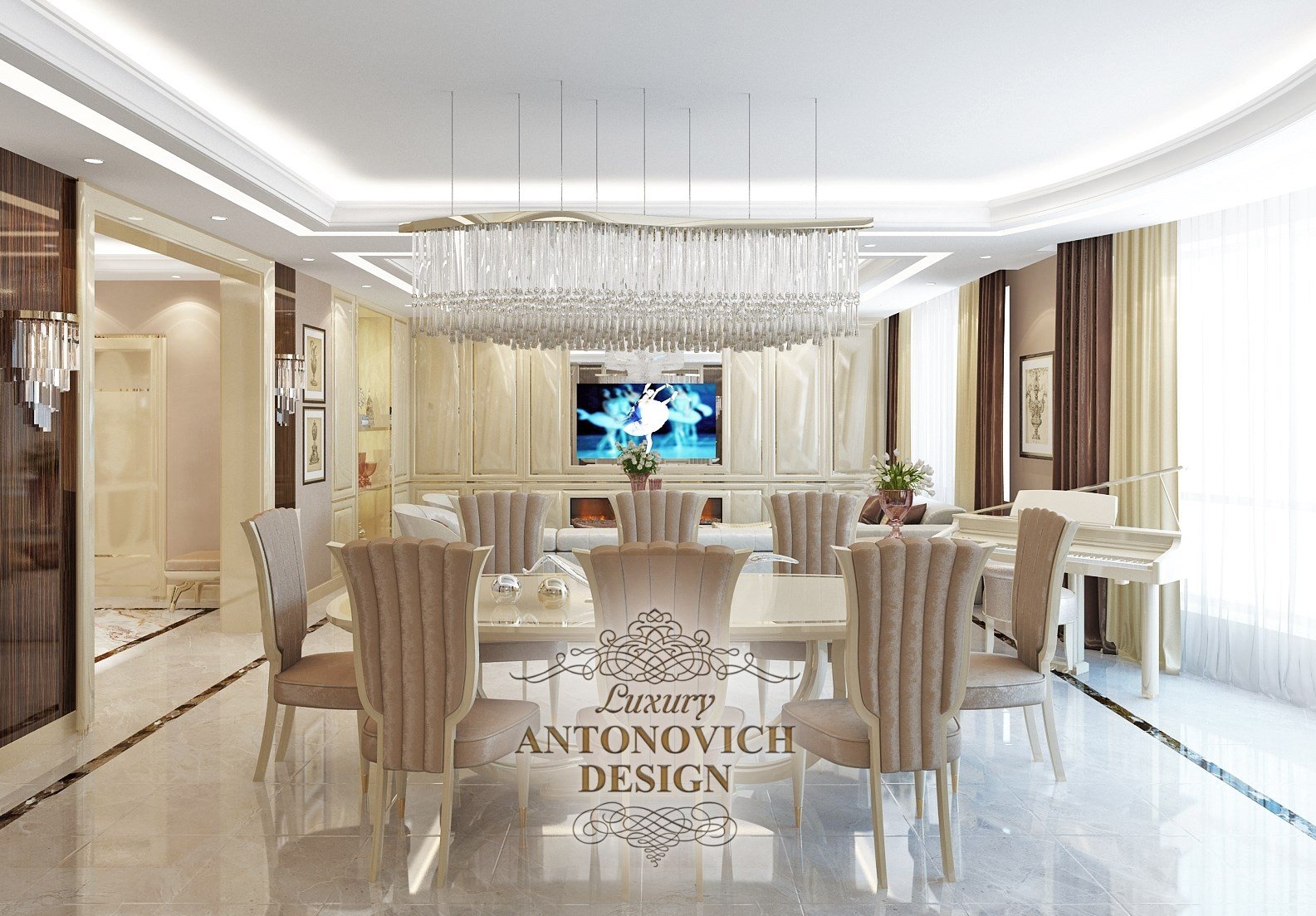 Краисвый интерьер квартиры от Luxury Antonovich Design