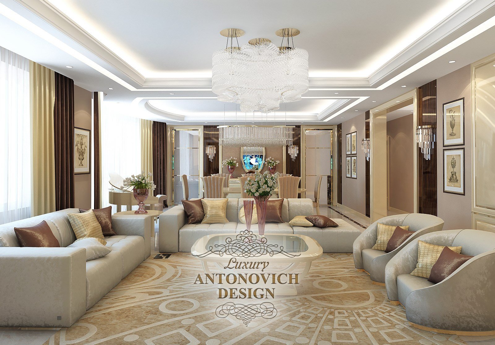 Модный Дизайн  интерьер квартиры от Luxury Antonovich Design