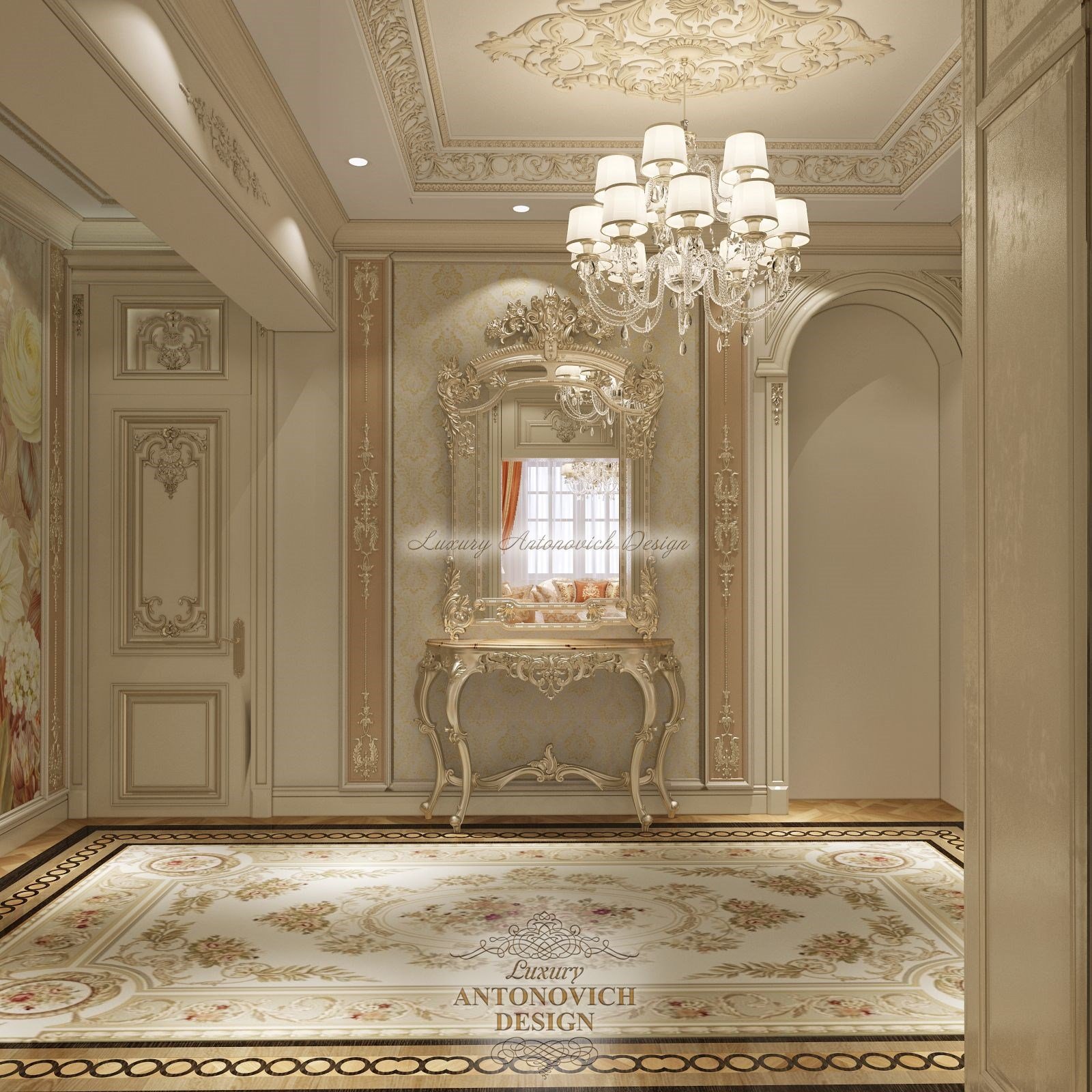 Элегантный интерьер гостиной, Квартира для большой семьи в Алматы