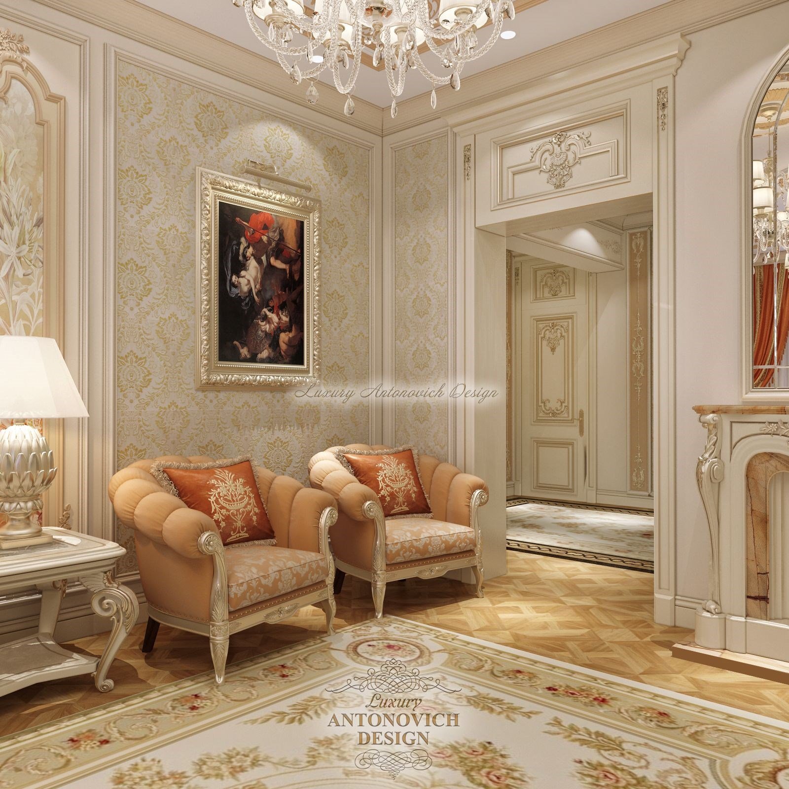 Стильный интерьер гостиной-столовой, Квартира для большой семьи в Алматы