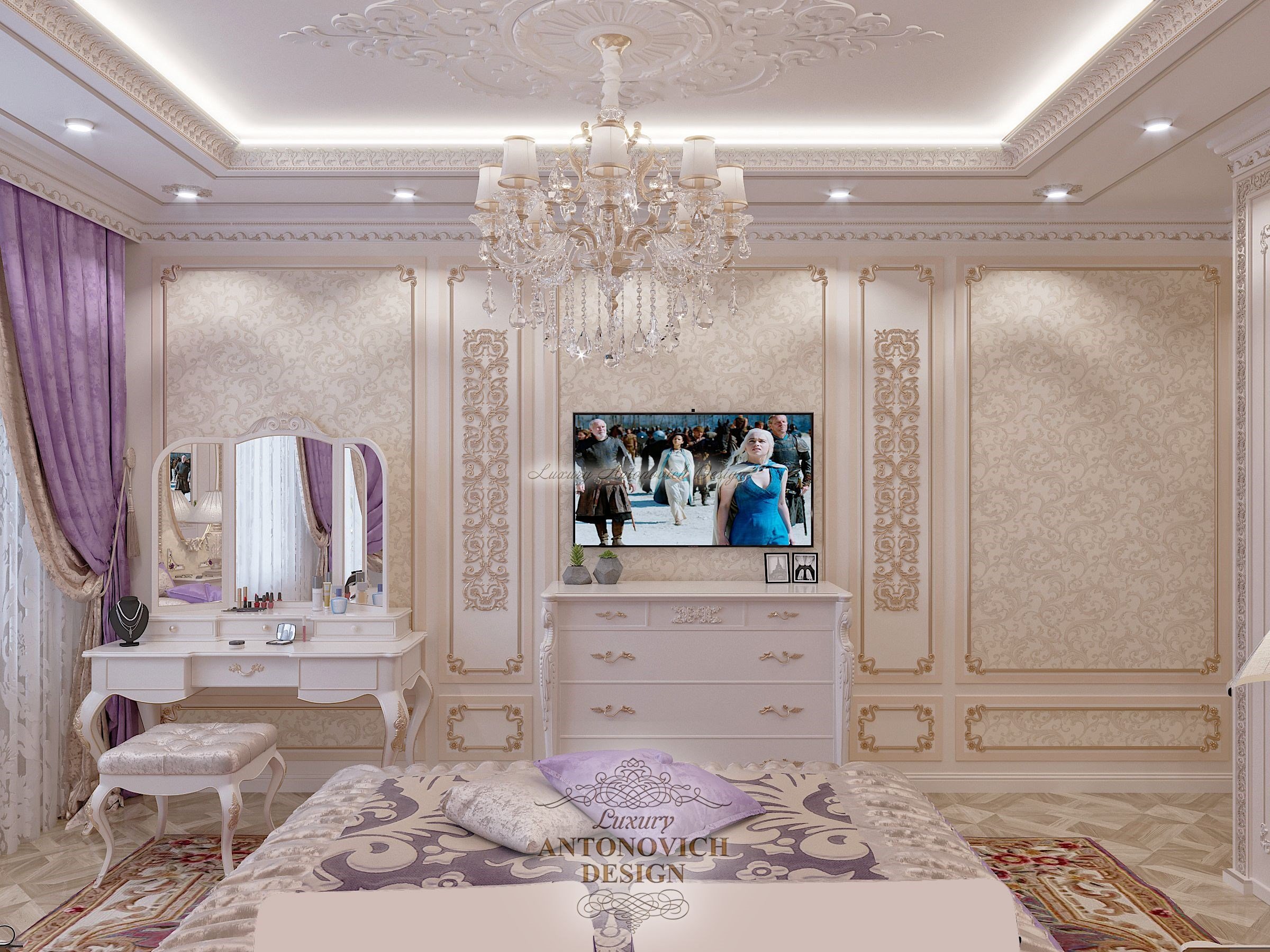 Фешенебельный интерьер холла, Квартира для большой семьи в Алматы