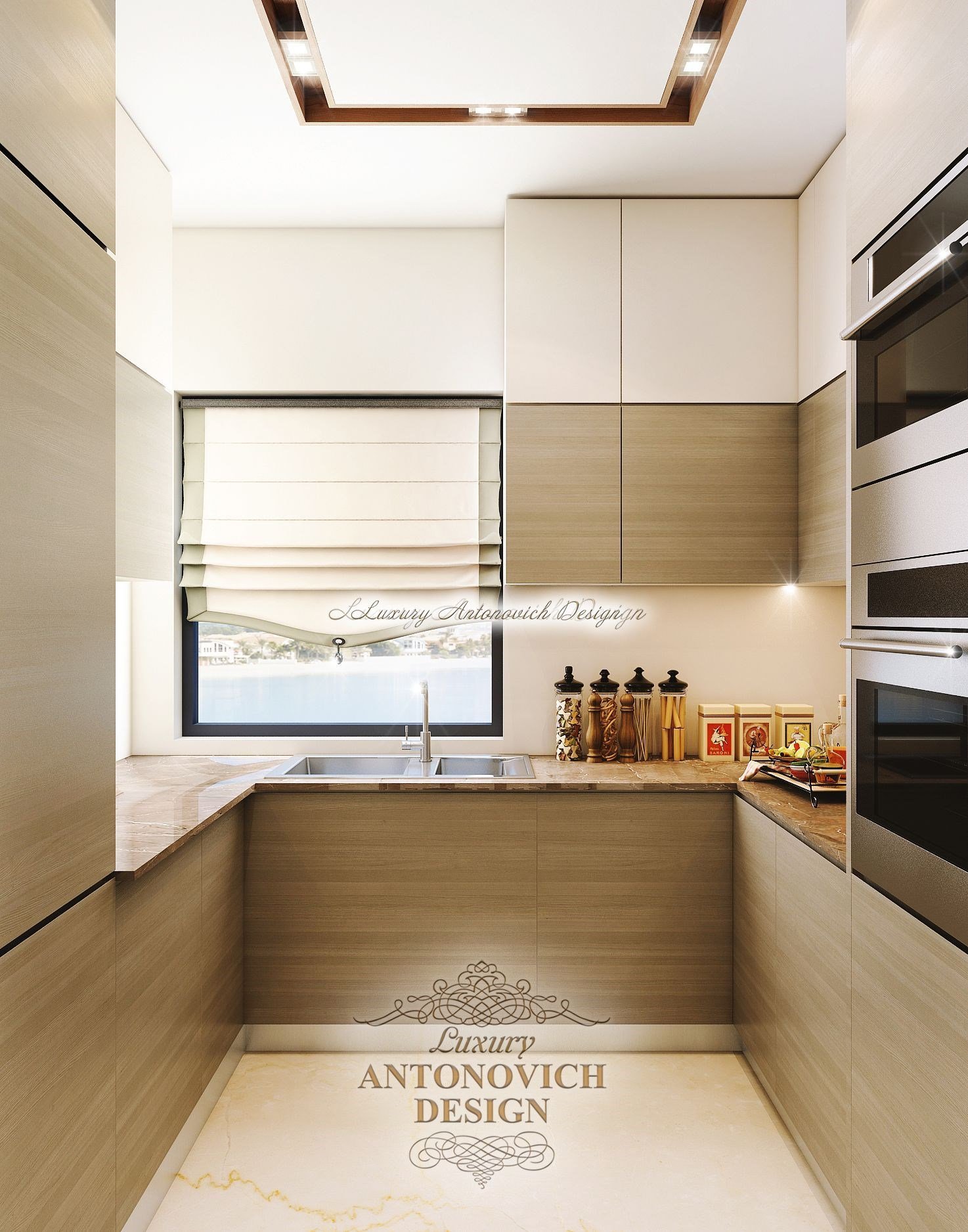 Элегантный современный дизайн интерьера спальни пентхауса в Майями студии Luxury Antonovich Design