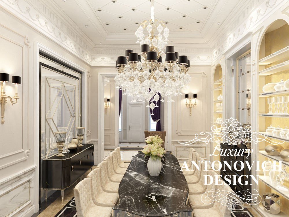 Элитный дизайн проект дома с элитной мебелью в стиле современная классика от Luxury Antonovich Design
