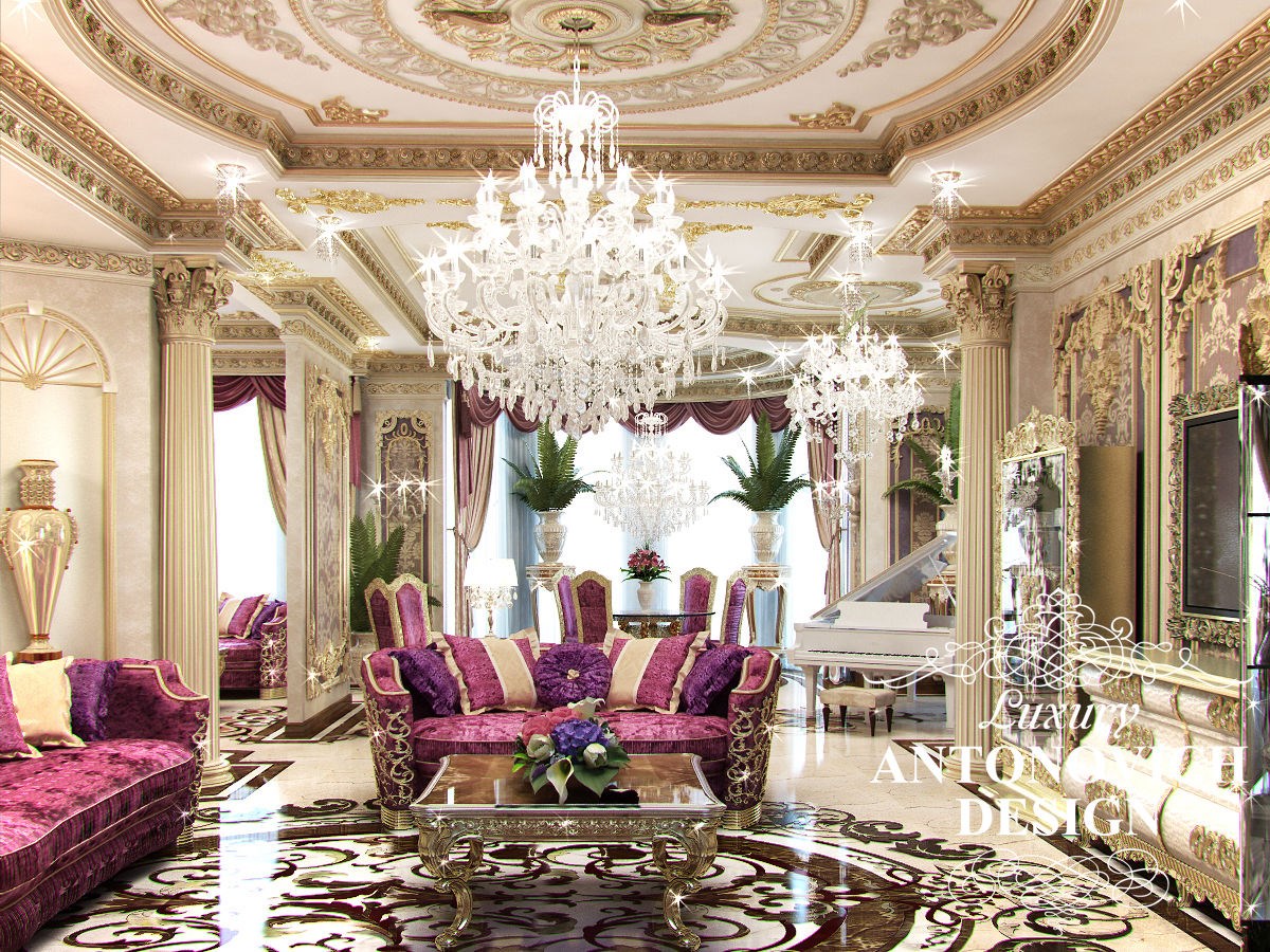 Элитный дизайн интерьера дома с мраморными полами в классическом стиле от студии дизайна в Астане Luxury Antonovich Design