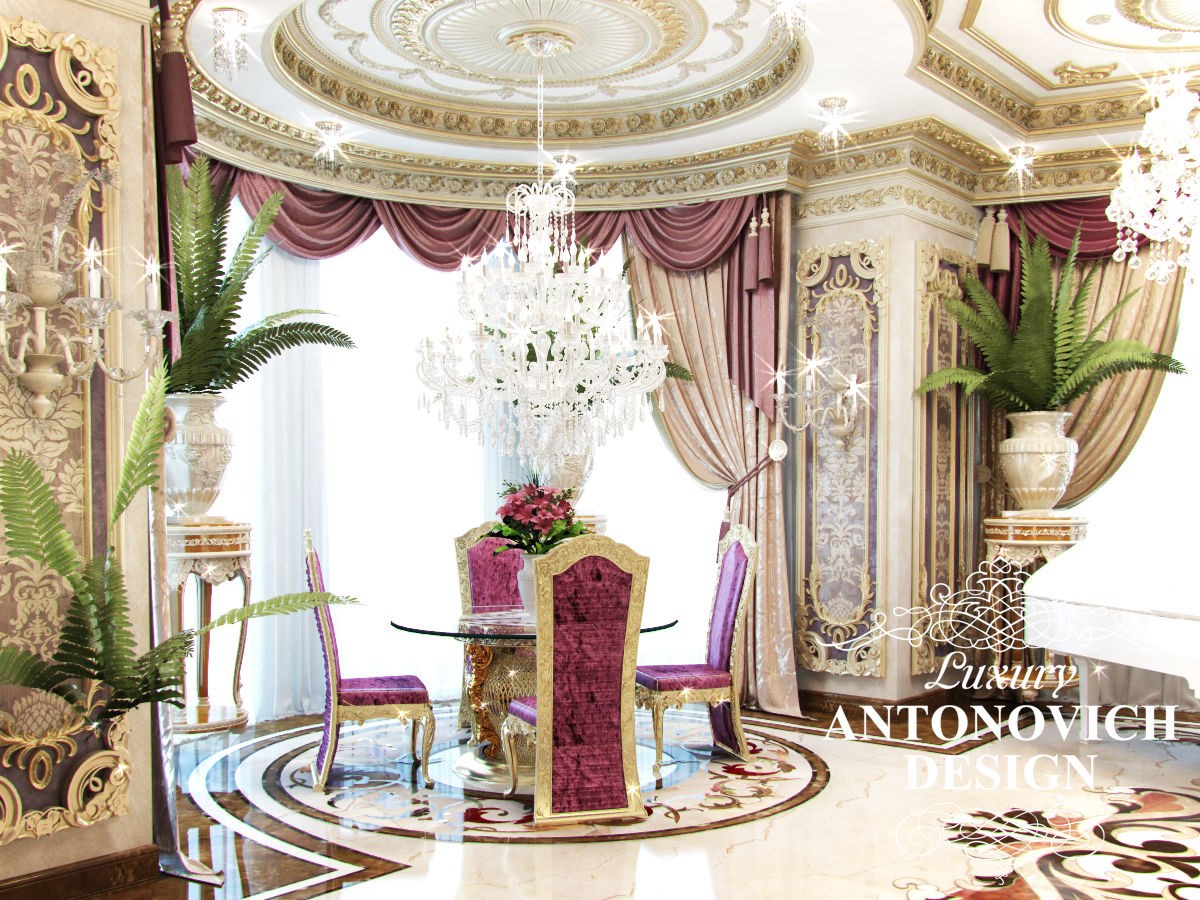 Элитный дизайн интерьера дома с мраморными полами в классическом стиле от студии Antonovich Design