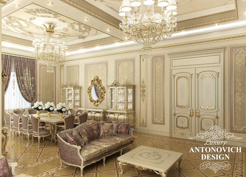 Элитный дизайн проект виллы с двумя спальнями в классическом стиле от студии дизайна в Астане Luxury Antonovich Design