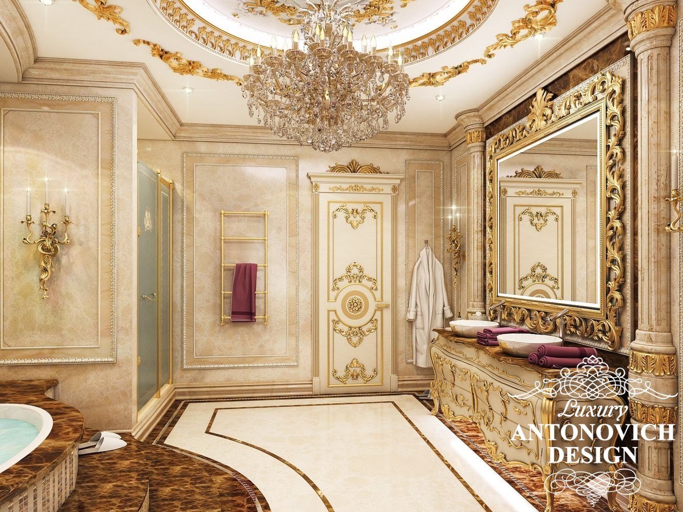 Элитный дизайн ванной  комнаты