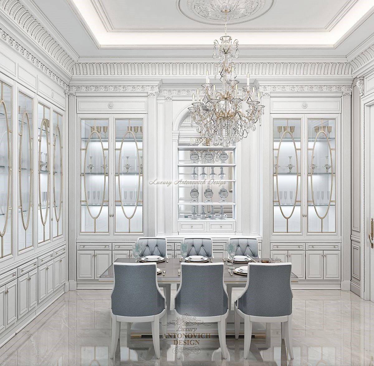 Элитный дизайн интерьера ванной Зарины в стиле современная классика особняка в Нур-Султане