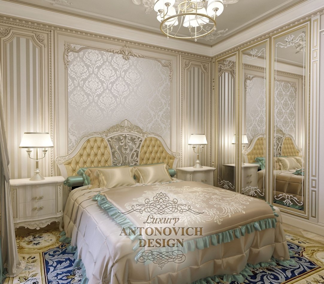 Спальня № 2 квартиры в ЖК Династия (Москва) в классическом стиле