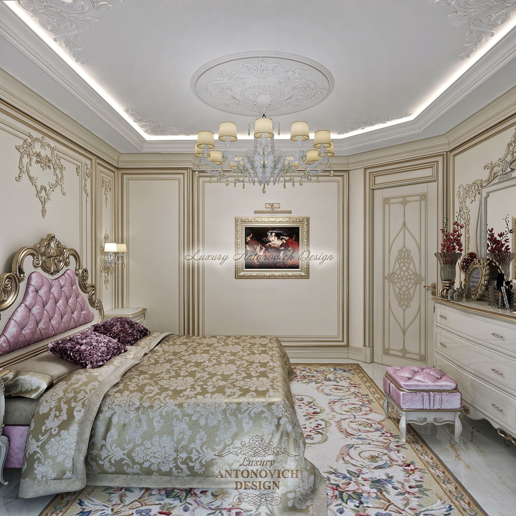 Респектабельная санузел хозяйский в классическом стиле, дизайн студии студии Luxury Antonovich Design