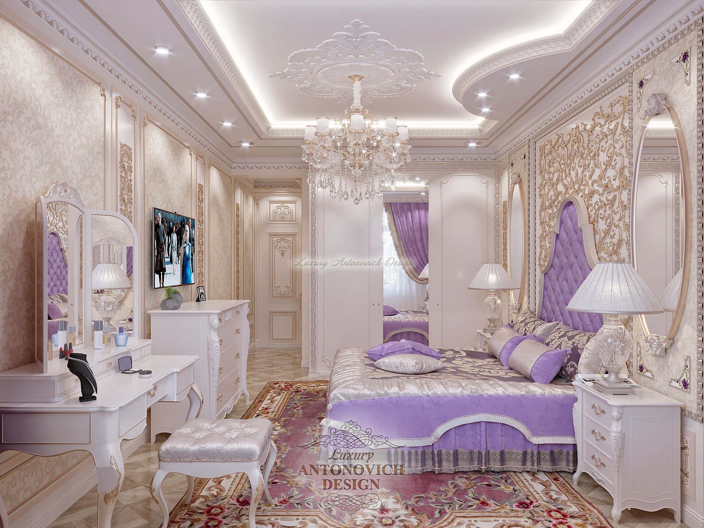 Спальня хозяйская. Квартира для большой семьи в Алматы