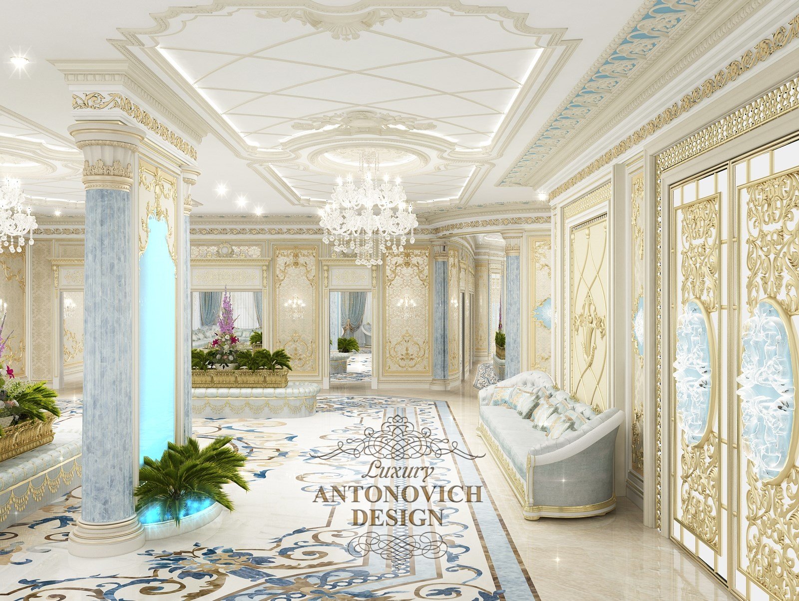 Величественный интерьер гостиной Астана