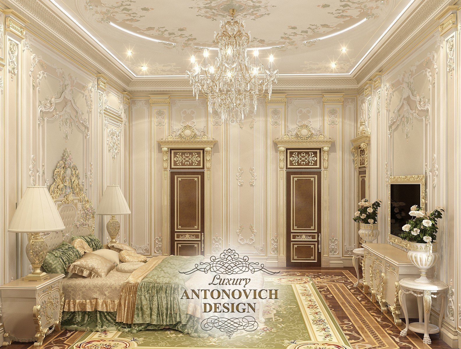 Роскошная спальня в классичсеком стиле