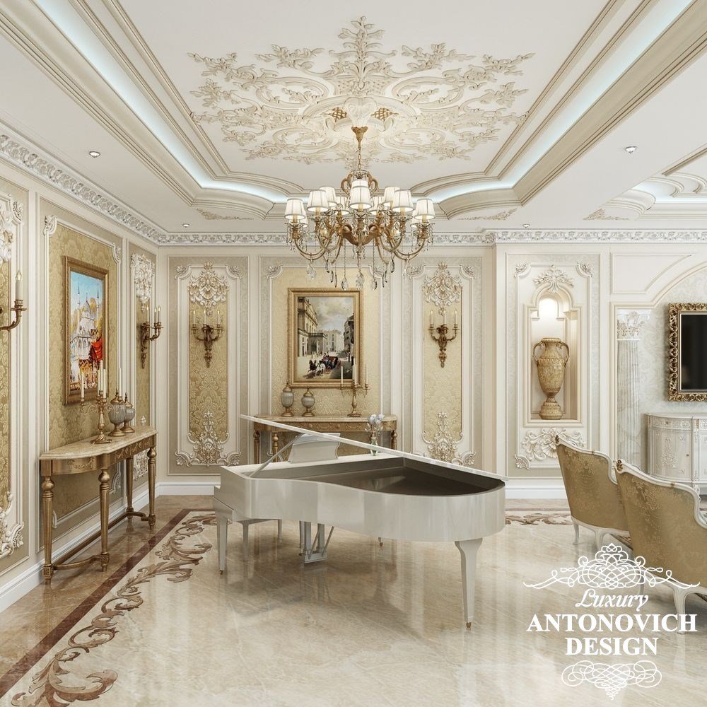 Элитный дизайн дома с роскошным холлом в классическом стиле от Лакшери Антонович Дизайн