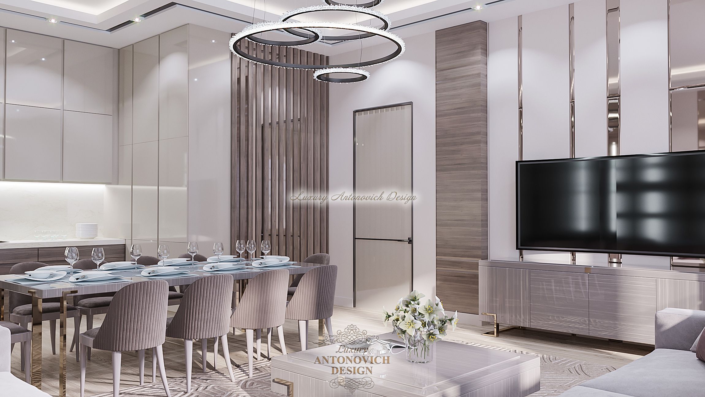 Стильный интерьер Кухня гостинная в Праге 1 (4), Luxury Antonovich Design