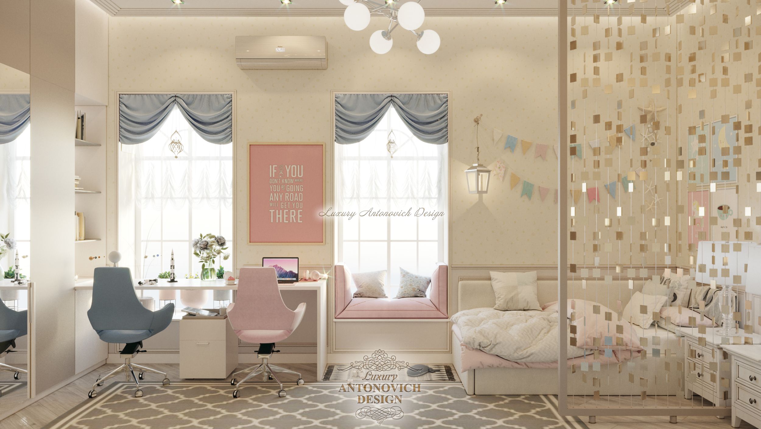 Элегантный интерьер Детская спальня (1) квартира в Праге, Luxury Antonovich Design