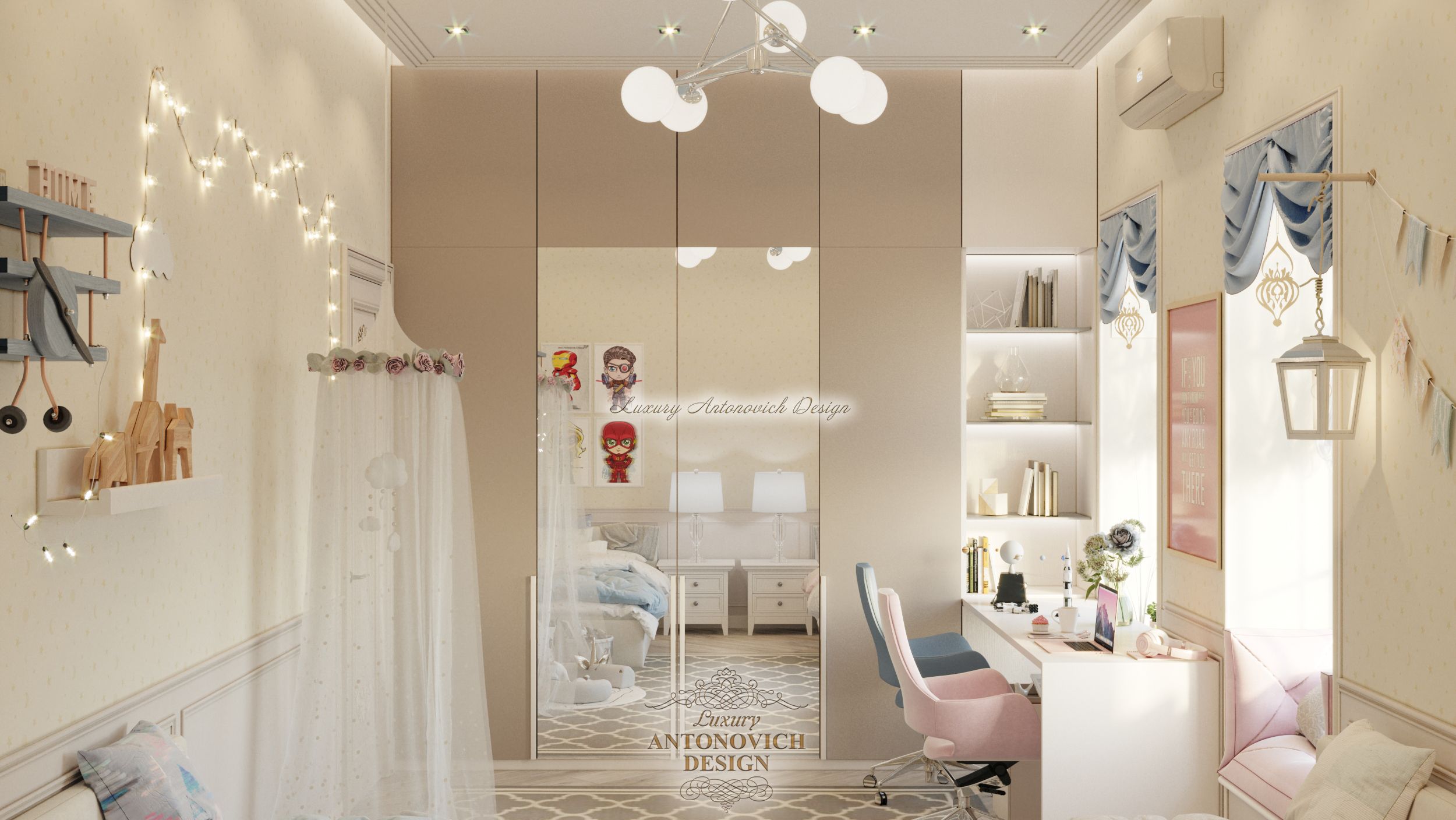 Стильный интерьер Детская спальня (2) квартира в Праге, Luxury Antonovich Design