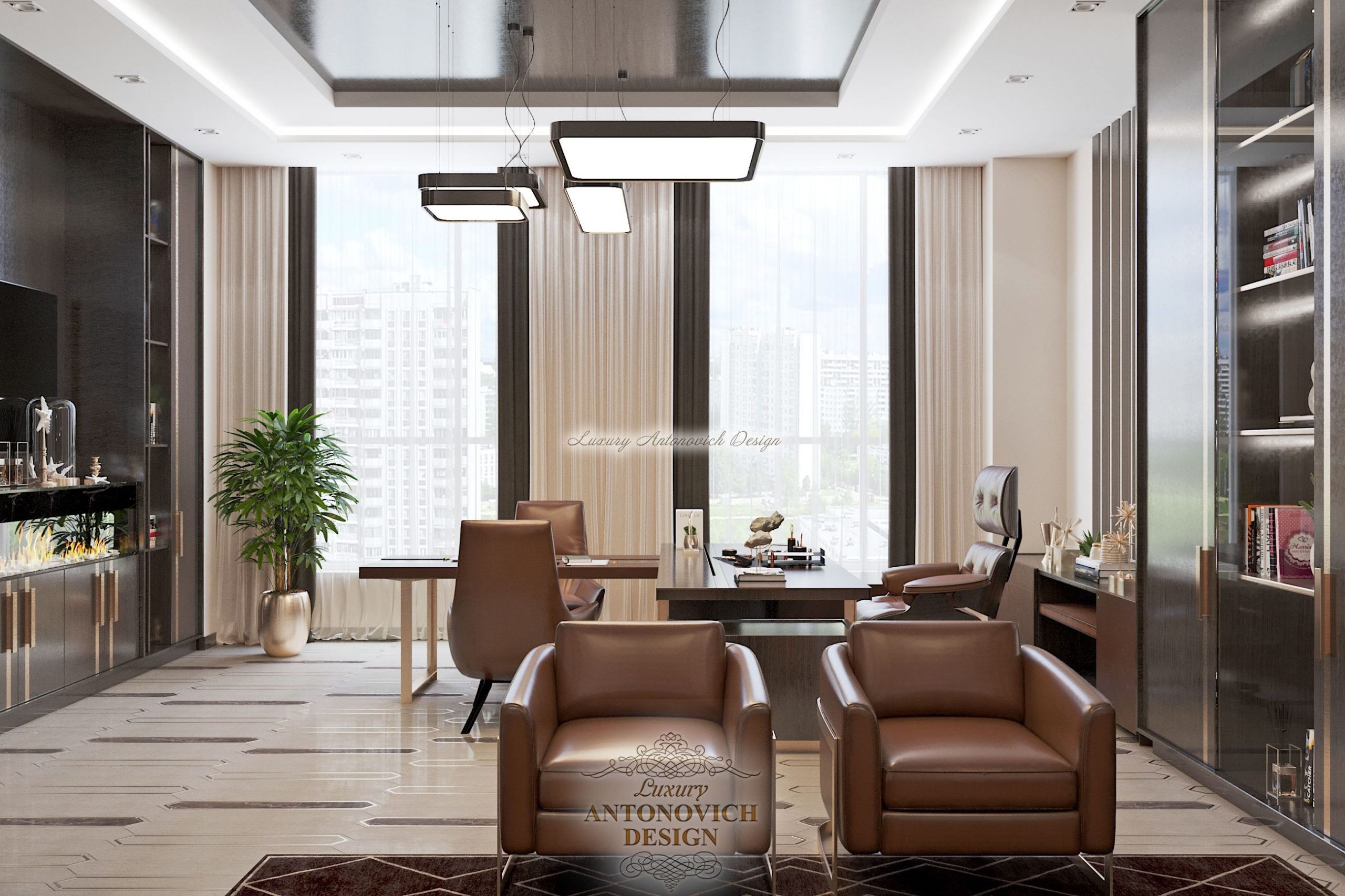 Дизайн интерьера Кабинет директора 04 офиса, Студия Luxury Antonovich Design
