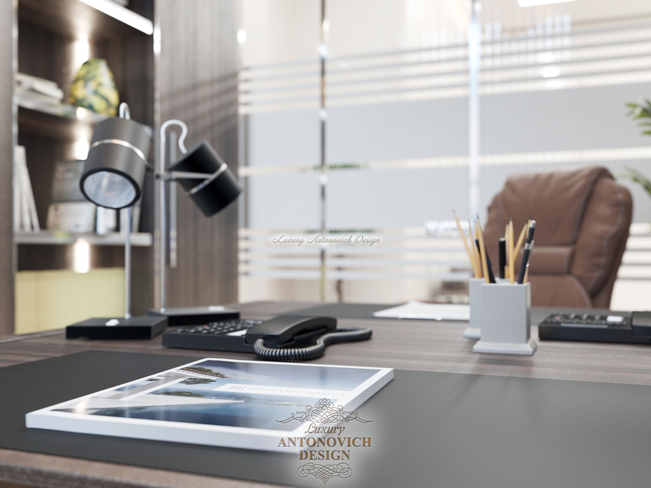 Стильный Кабинет 4 офиса, Студия Luxury Antonovich Design