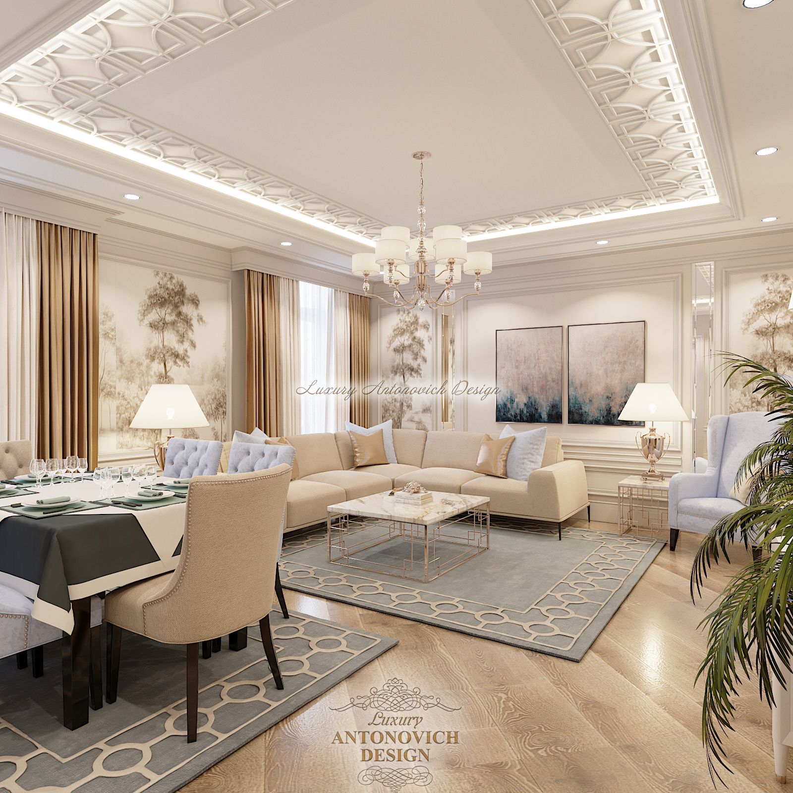 Стильная гостиная (2), Luxury Antonovich Design