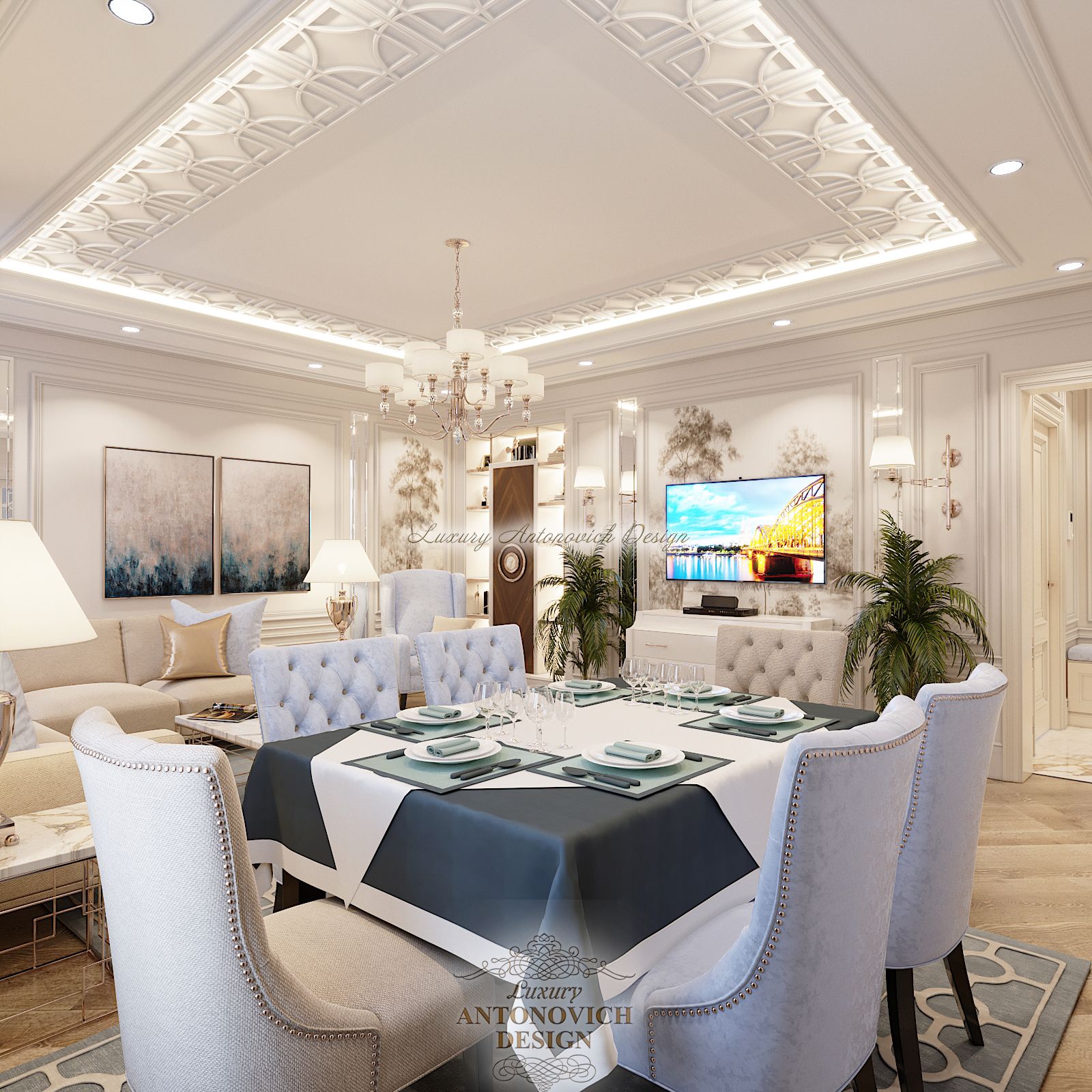 Дизайн стильной гостиной (8), Luxury Antonovich Design
